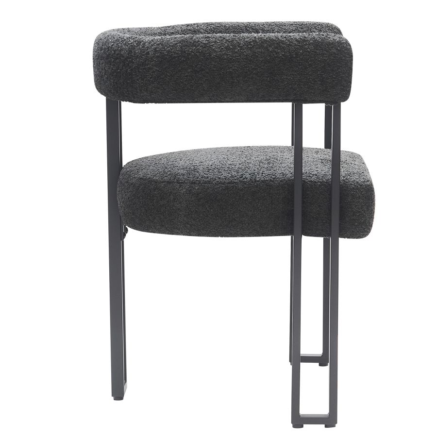 Chaise de salle à manger Scarlet, lot de 2, en Charcoal Boucle et Noir