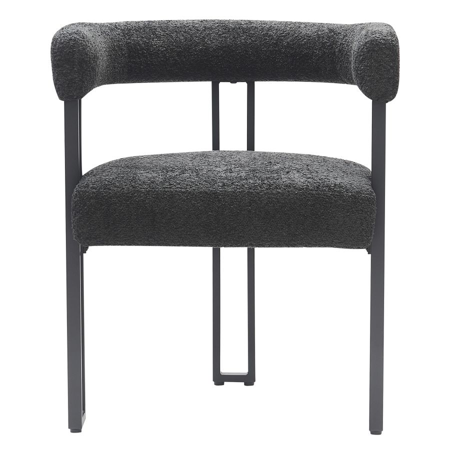 Chaise de salle à manger Scarlet, lot de 2, en Charcoal Boucle et Noir