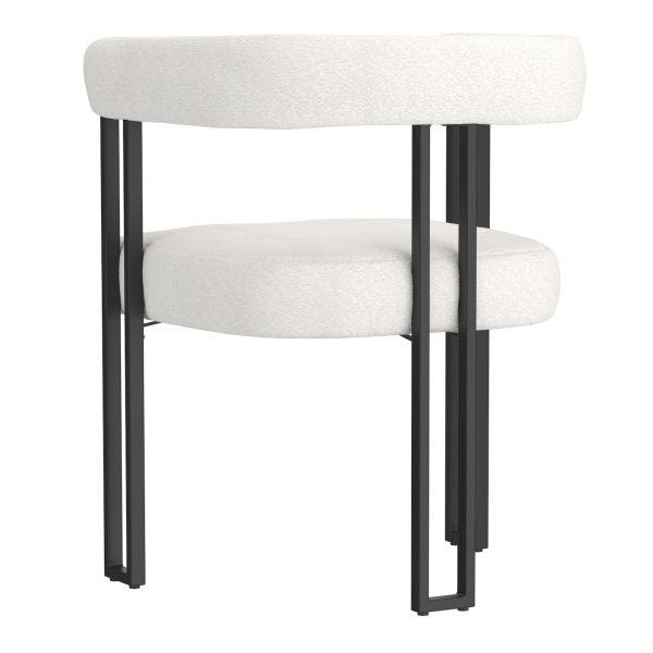 Chaise de salle à manger Scarlet, lot de 2, en boucle ivoire et noir