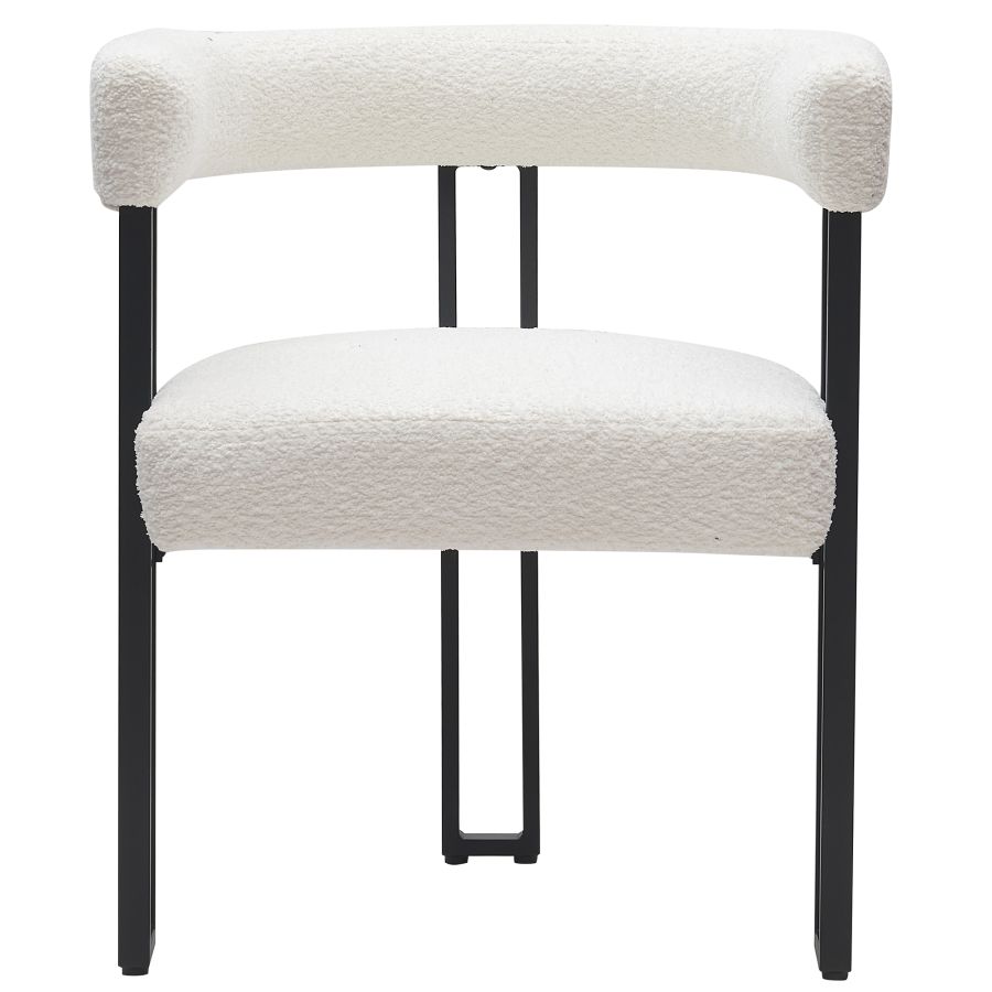 Chaise de salle à manger Scarlet, lot de 2, en boucle ivoire et noir