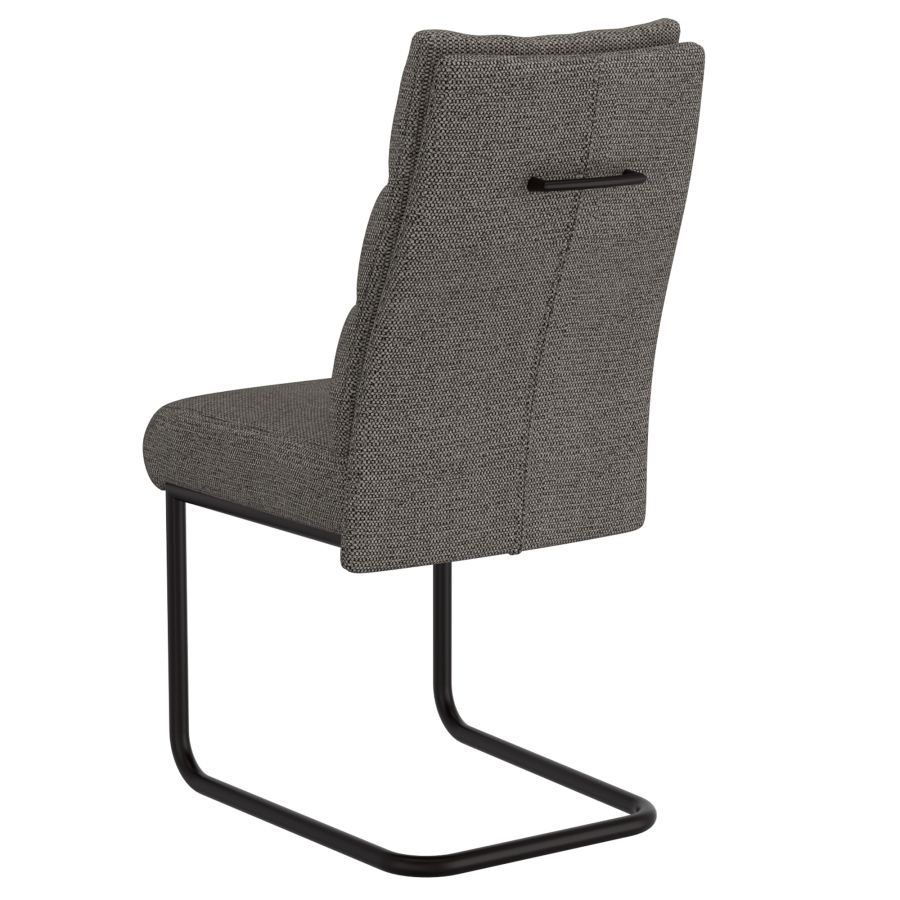 Chaise de salle à manger Brodi, ensemble de 2, en charbon et noir