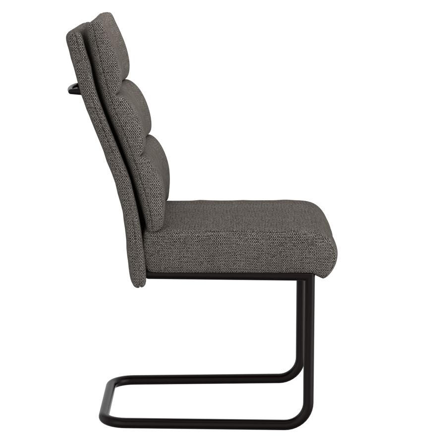 Chaise de salle à manger Brodi, ensemble de 2, en charbon et noir