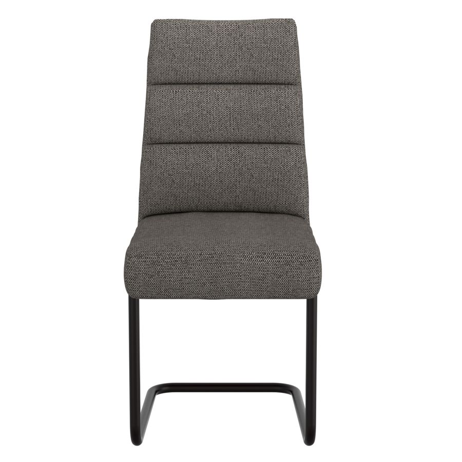 Chaise de salle à manger Brodi, ensemble de 2, en charbon et noir