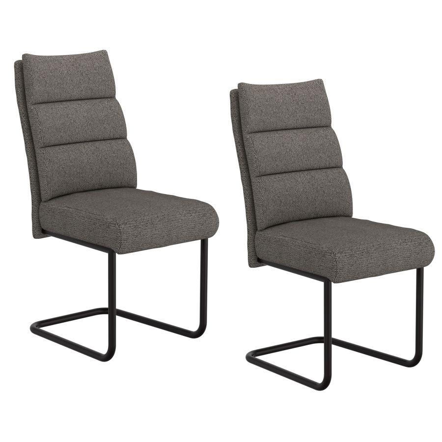Chaise de salle à manger Brodi, ensemble de 2, en charbon et noir