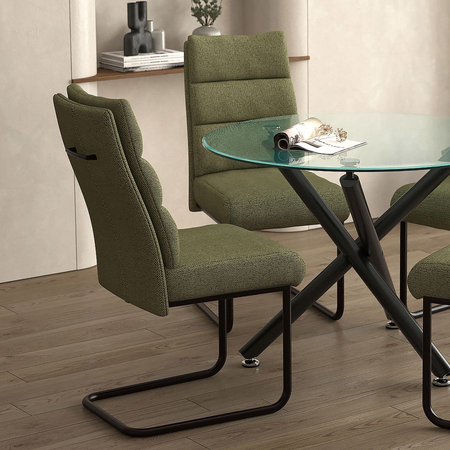 Chaise de salle à manger Brodi, lot de 2, en sauge et noir