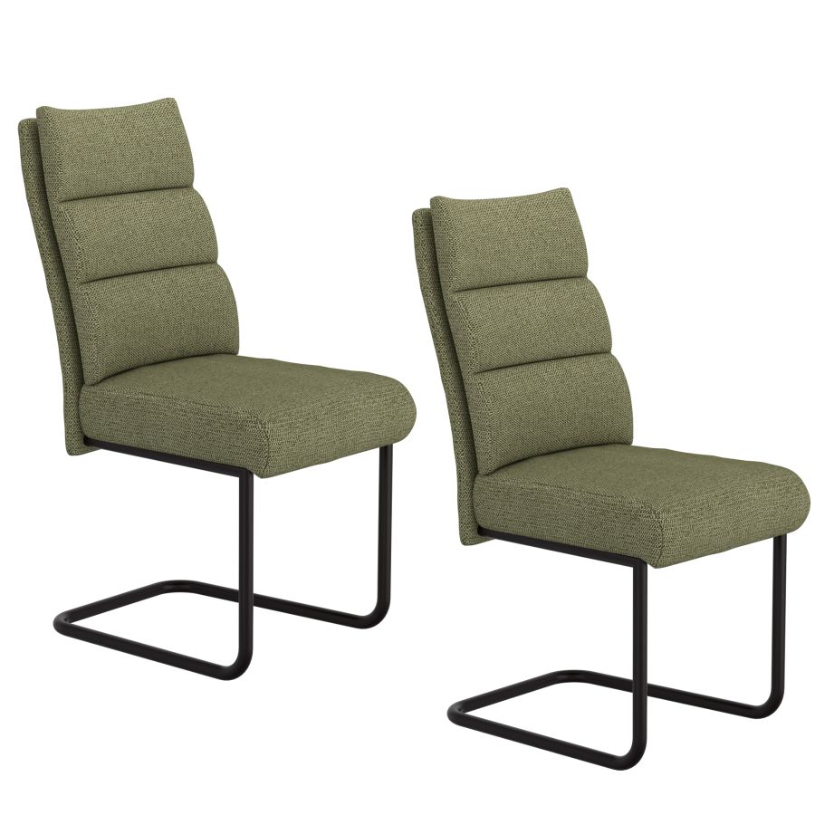 Chaise de salle à manger Brodi, lot de 2, en sauge et noir