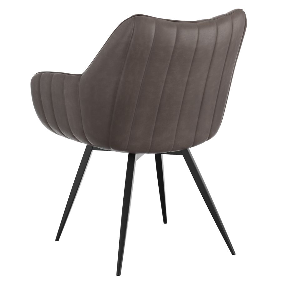 Chaise de salle à manger et d'appoint pivotante Talon, ensemble de 2, en charbon et noir