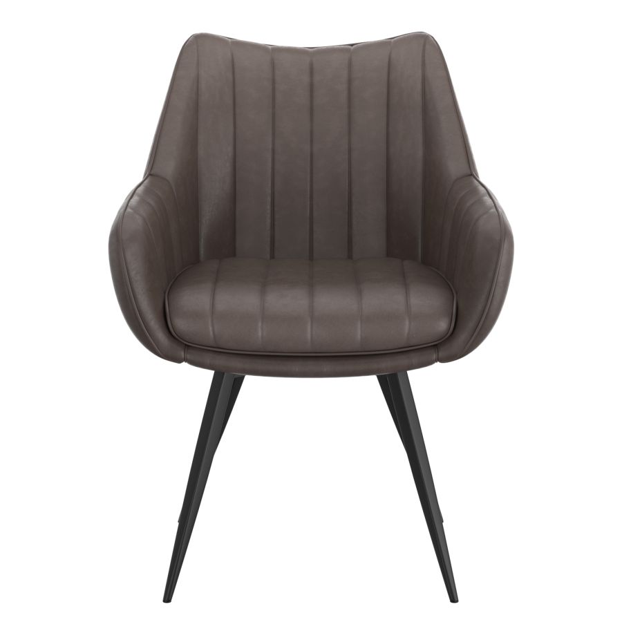 Chaise de salle à manger et d'appoint pivotante Talon, ensemble de 2, en charbon et noir