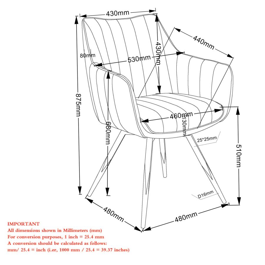 Chaise de salle à manger et d'appoint pivotante Talon, ensemble de 2, en charbon et noir