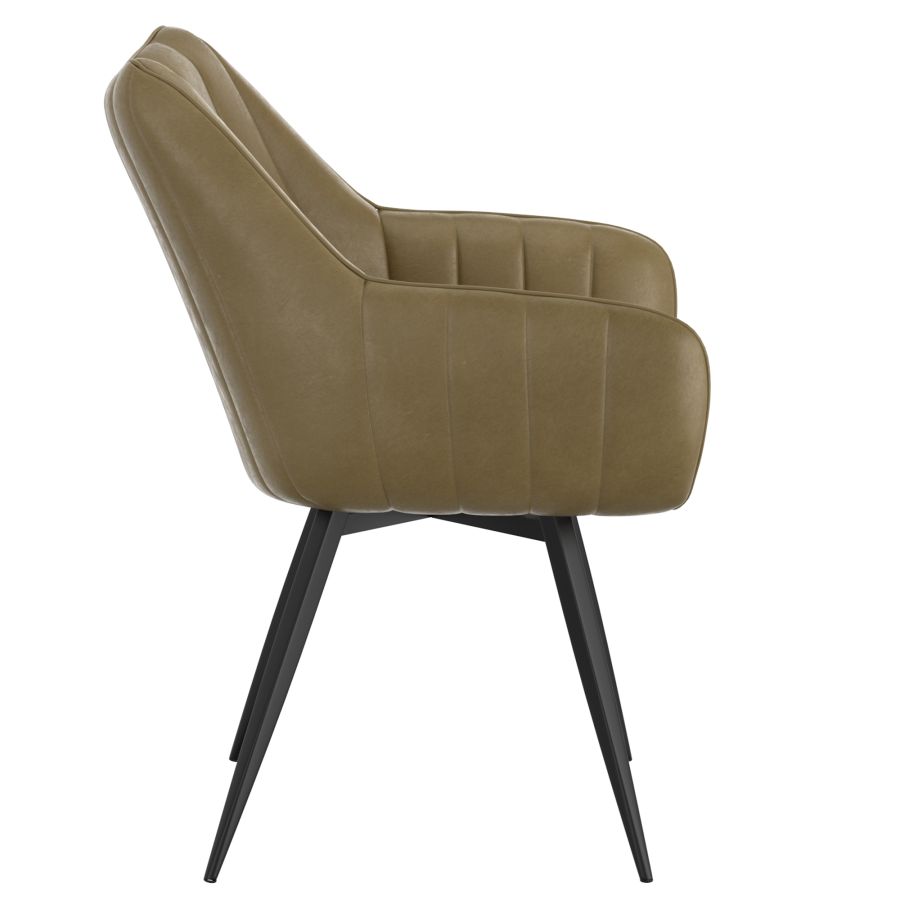 Chaise de salle à manger et d'appoint pivotante Talon, ensemble de 2, en mousse et noir
