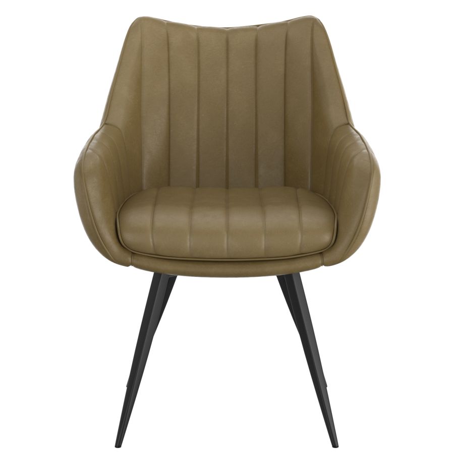 Chaise de salle à manger et d'appoint pivotante Talon, ensemble de 2, en mousse et noir