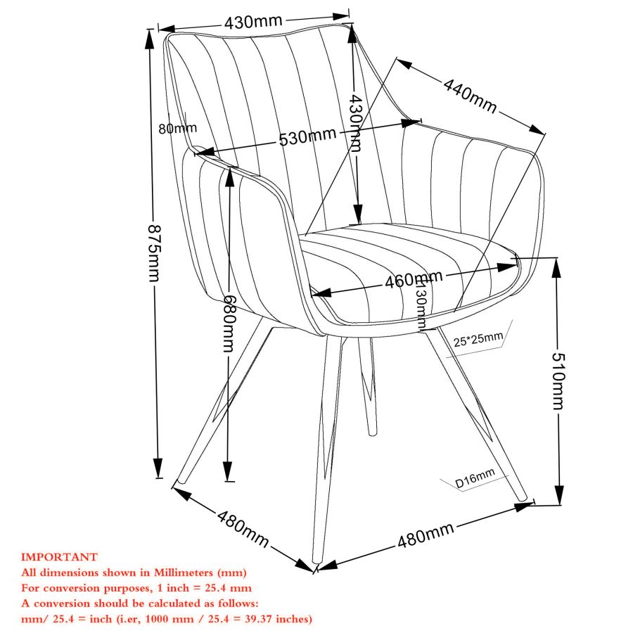 Chaise de salle à manger et d'appoint pivotante Talon, ensemble de 2, en mousse et noir