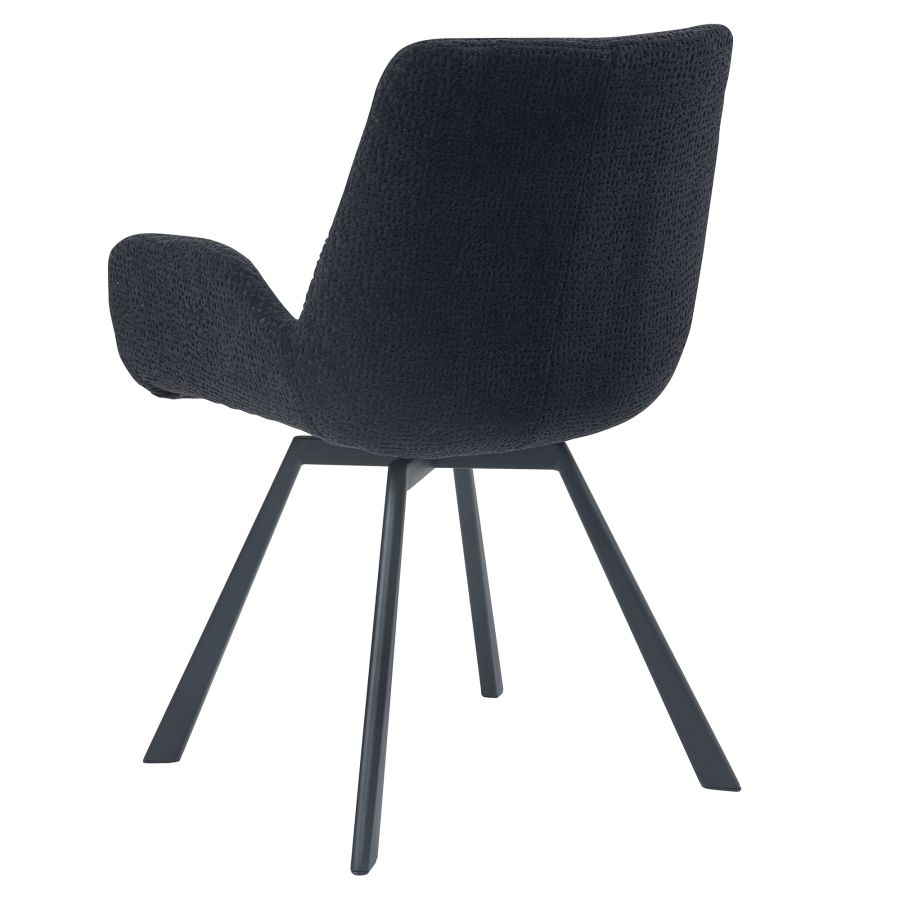Chaise de salle à manger pivotante Signy, ensemble de 2, en noir