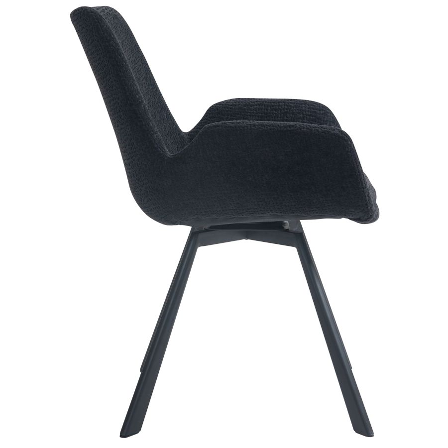 Chaise de salle à manger pivotante Signy, ensemble de 2, en noir