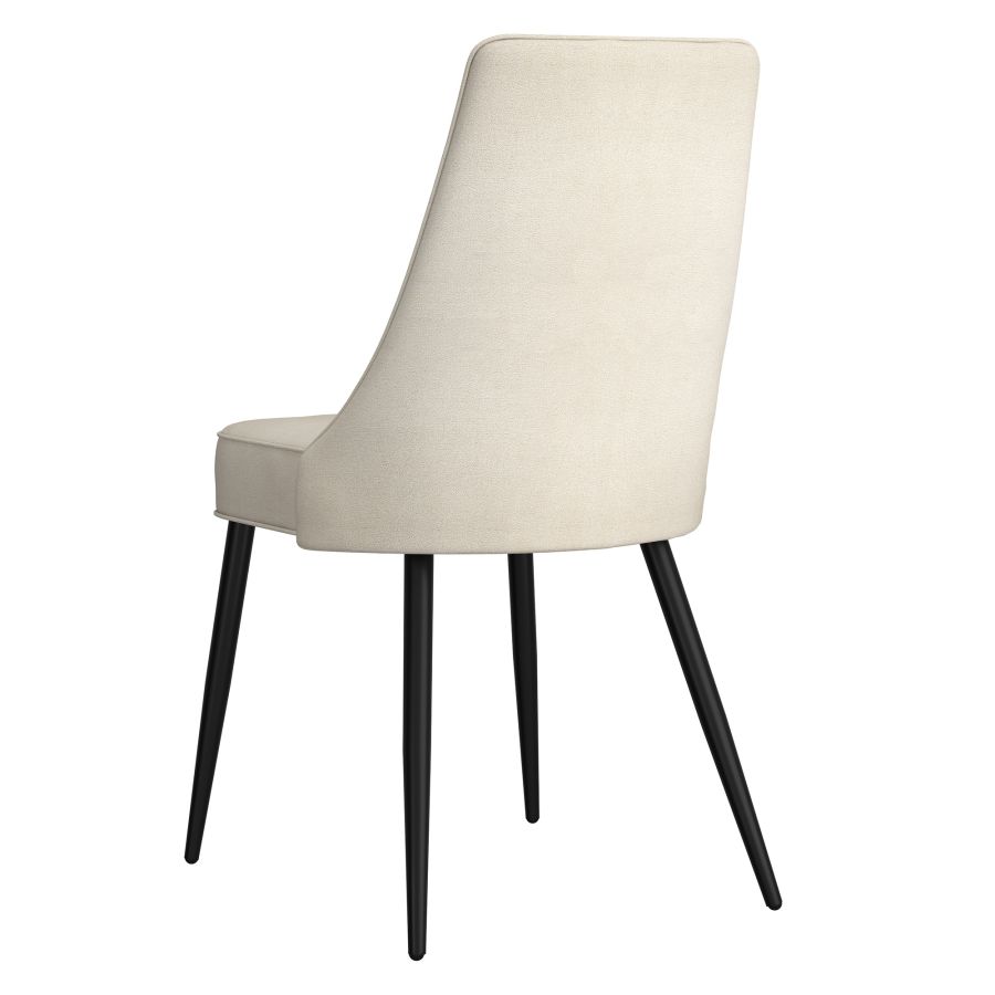 Chaise de salle à manger Koda, en tissu, lot de 2, en beige et noir