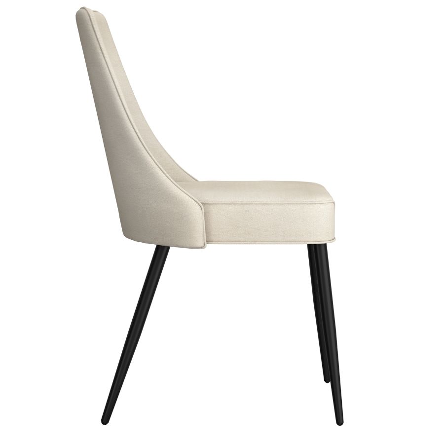 Chaise de salle à manger Koda, en tissu, lot de 2, en beige et noir