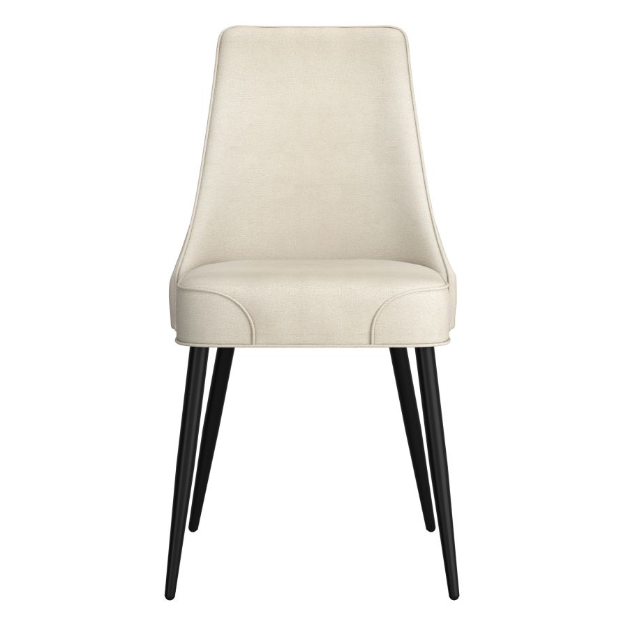 Chaise de salle à manger Koda, en tissu, lot de 2, en beige et noir