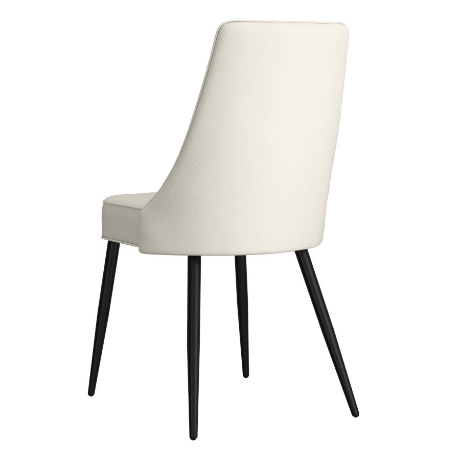 Chaise de salle à manger Koda, simili cuir, lot de 2, beige et noir