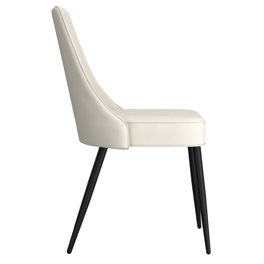 Chaise de salle à manger Koda, simili cuir, lot de 2, beige et noir