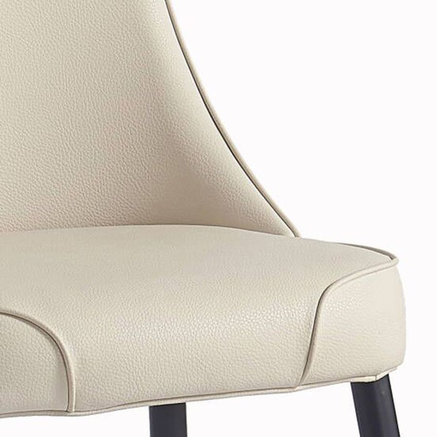 Chaise de salle à manger Koda, simili cuir, lot de 2, beige et noir
