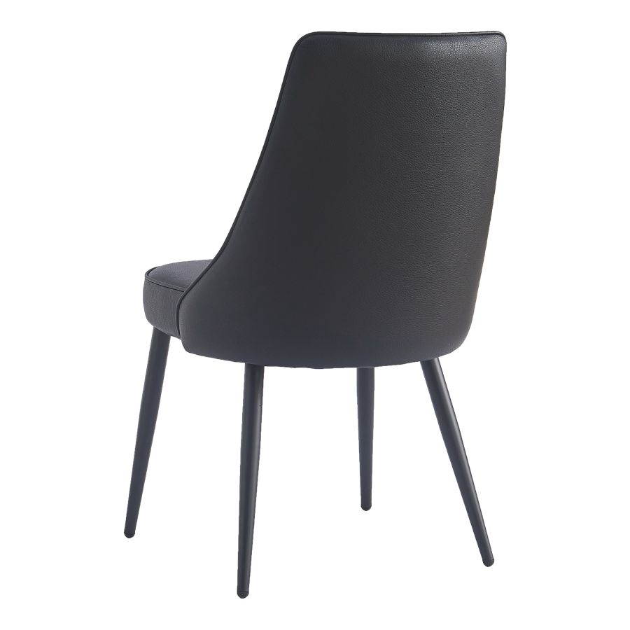 Chaise de salle à manger Koda, simili cuir, lot de 2, en noir