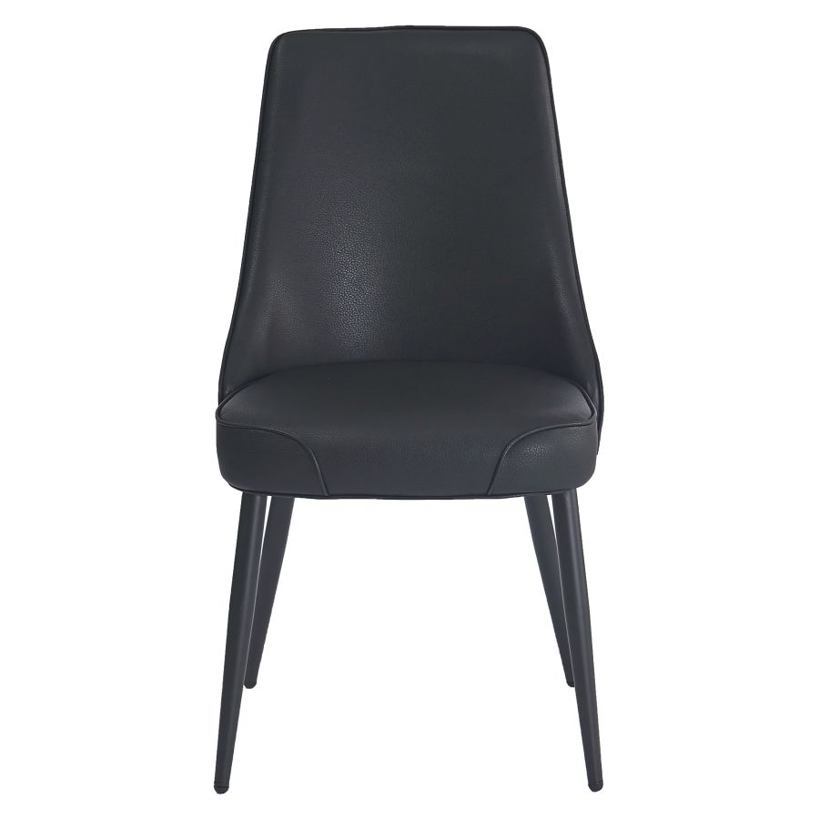 Chaise de salle à manger Koda, simili cuir, lot de 2, en noir