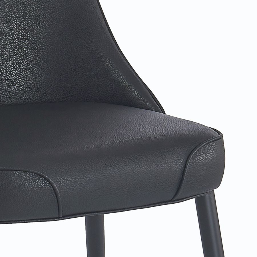 Chaise de salle à manger Koda, simili cuir, lot de 2, en noir