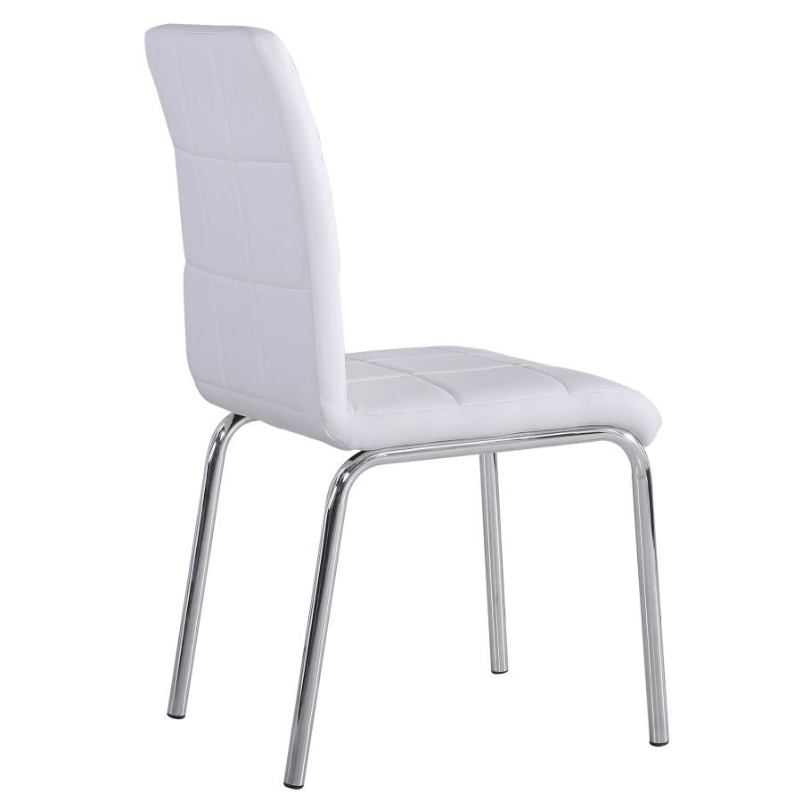 Chaise d'appoint Solara Ii, ensemble de 4 en blanc et chrome ( Meuble Mtl )