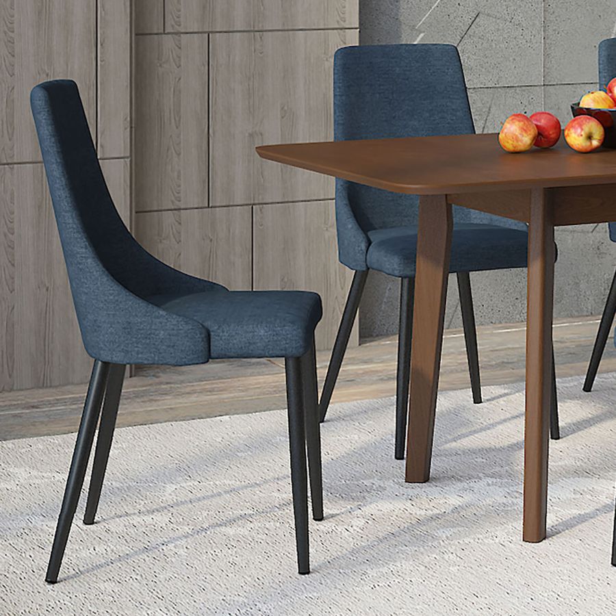 Chaise d'appoint Venise, ensemble de 2 en bleu et noir ( Meuble Mtl )