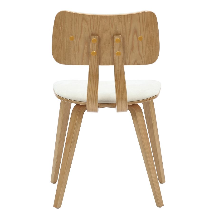 Chaise de salle à manger Zuni en tissu beige et naturel ( Meuble Mtl )