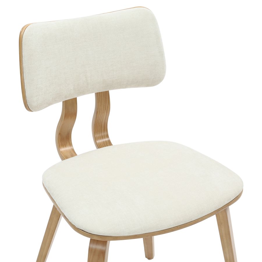 Chaise de salle à manger Zuni en tissu beige et naturel ( Meuble Mtl ) 