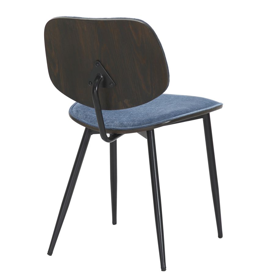 Chaise d'appoint Capri, ensemble de 2, en bleu, noyer et noir ( Meuble Mtl )