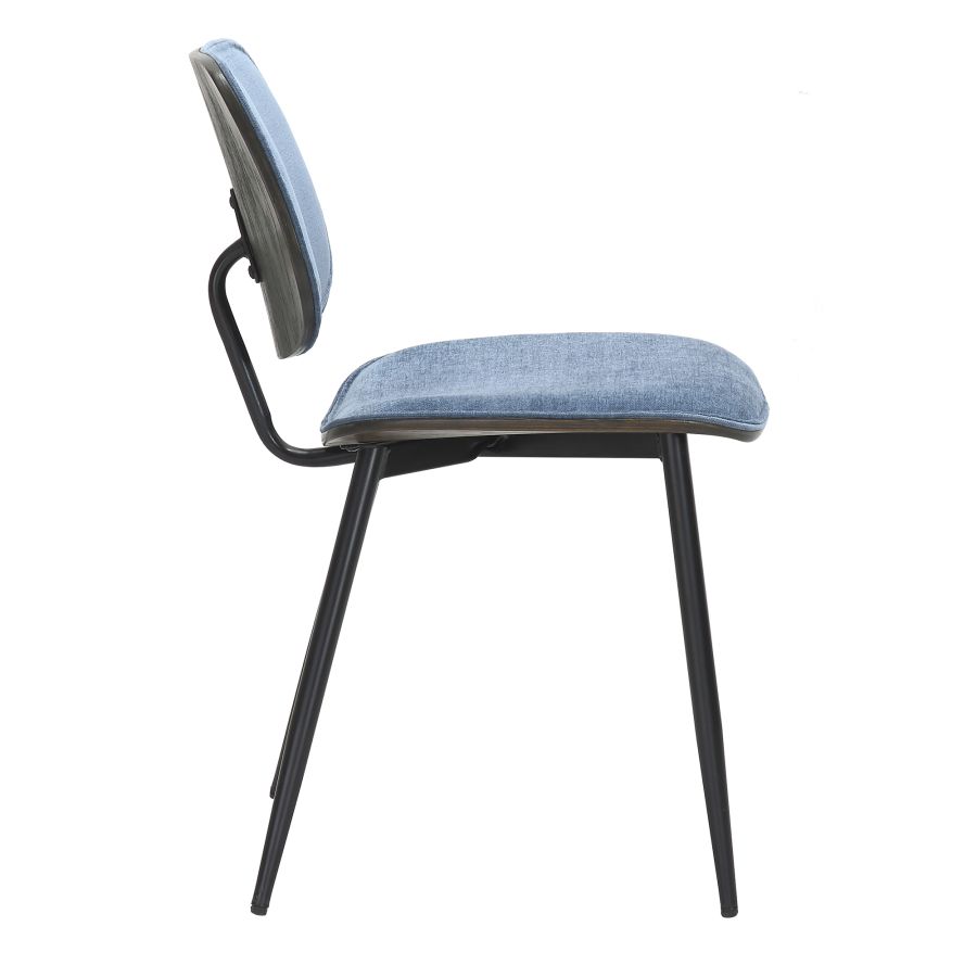 Chaise d'appoint Capri, ensemble de 2, en bleu, noyer et noir ( Meuble Mtl )