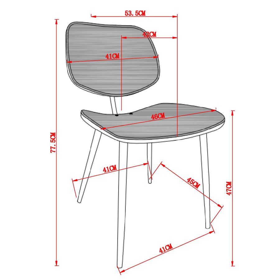 Chaise d'appoint Capri, ensemble de 2, en bleu, noyer et noir ( Meuble Mtl )