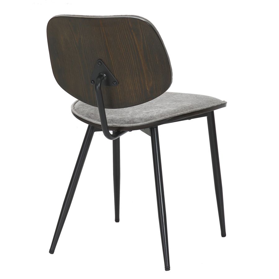 Chaise d'appoint Capri, ensemble de 2, en gris clair, noyer et noir ( Meuble Mtl )