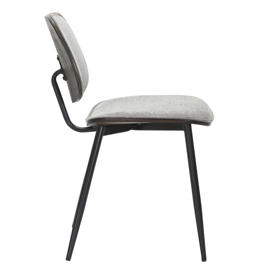 Chaise d'appoint Capri, ensemble de 2, en gris clair, noyer et noir ( Meuble Mtl )