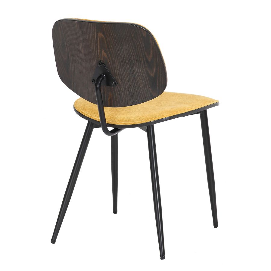 Chaise d'appoint Capri, ensemble de 2, en moutarde, noyer et noir ( Meuble Mtl )