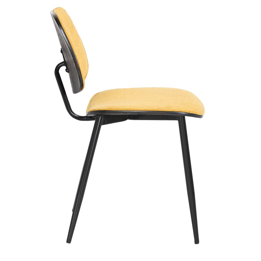 Chaise d'appoint Capri, ensemble de 2, en moutarde, noyer et noir ( Meuble Mtl )