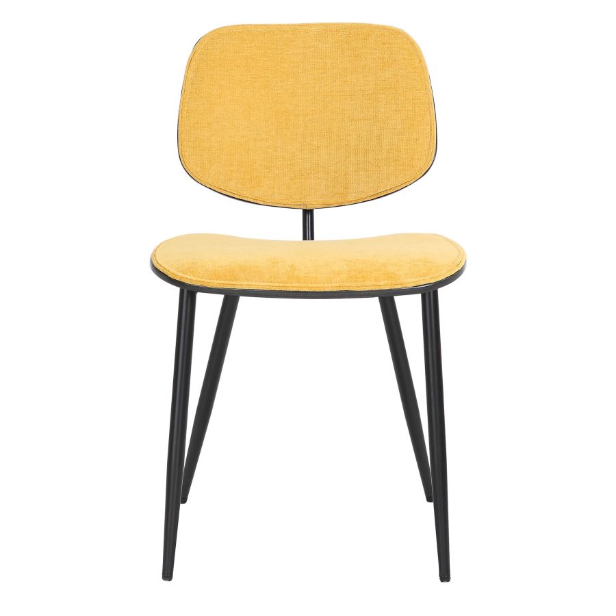 Chaise d'appoint Capri, ensemble de 2, en moutarde, noyer et noir ( Meuble Mtl )