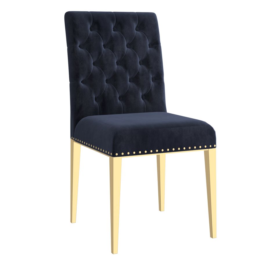 Chaise d'appoint Azul, ensemble de 2 en noir et or ( Meuble Mtl )