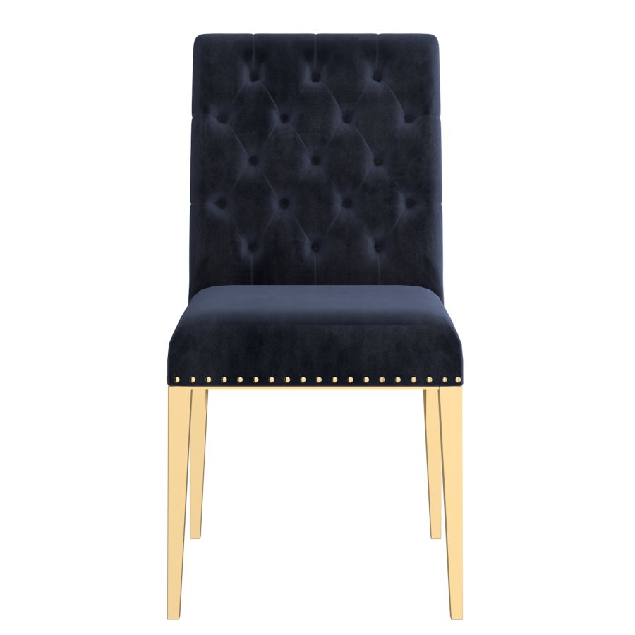 Chaise d'appoint Azul, ensemble de 2 en noir et or ( Meuble Mtl )