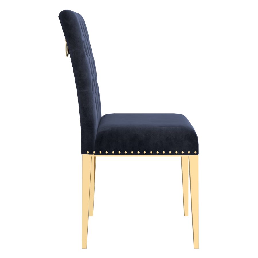 Chaise d'appoint Azul, ensemble de 2 en noir et or ( Meuble Mtl )