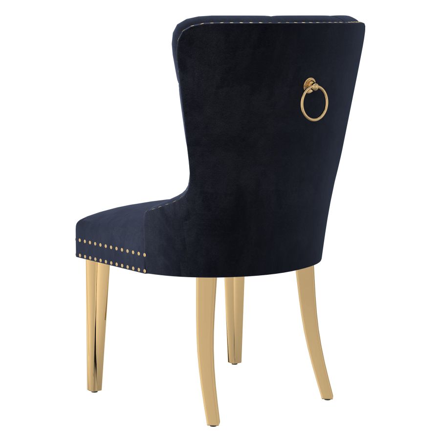 Chaise d'appoint Mizal, ensemble de 2 en noir et or ( Meuble Mtl )