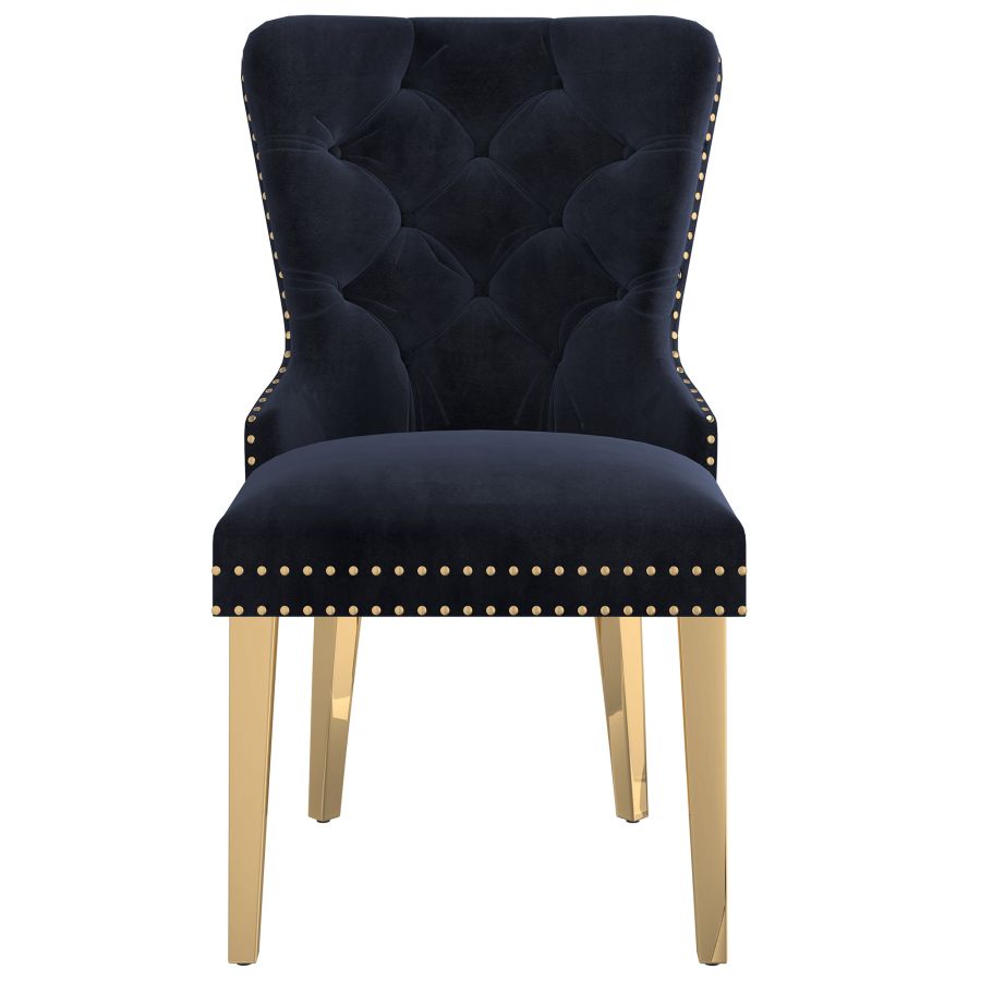 Chaise d'appoint Mizal, ensemble de 2 en noir et or ( Meuble Mtl )