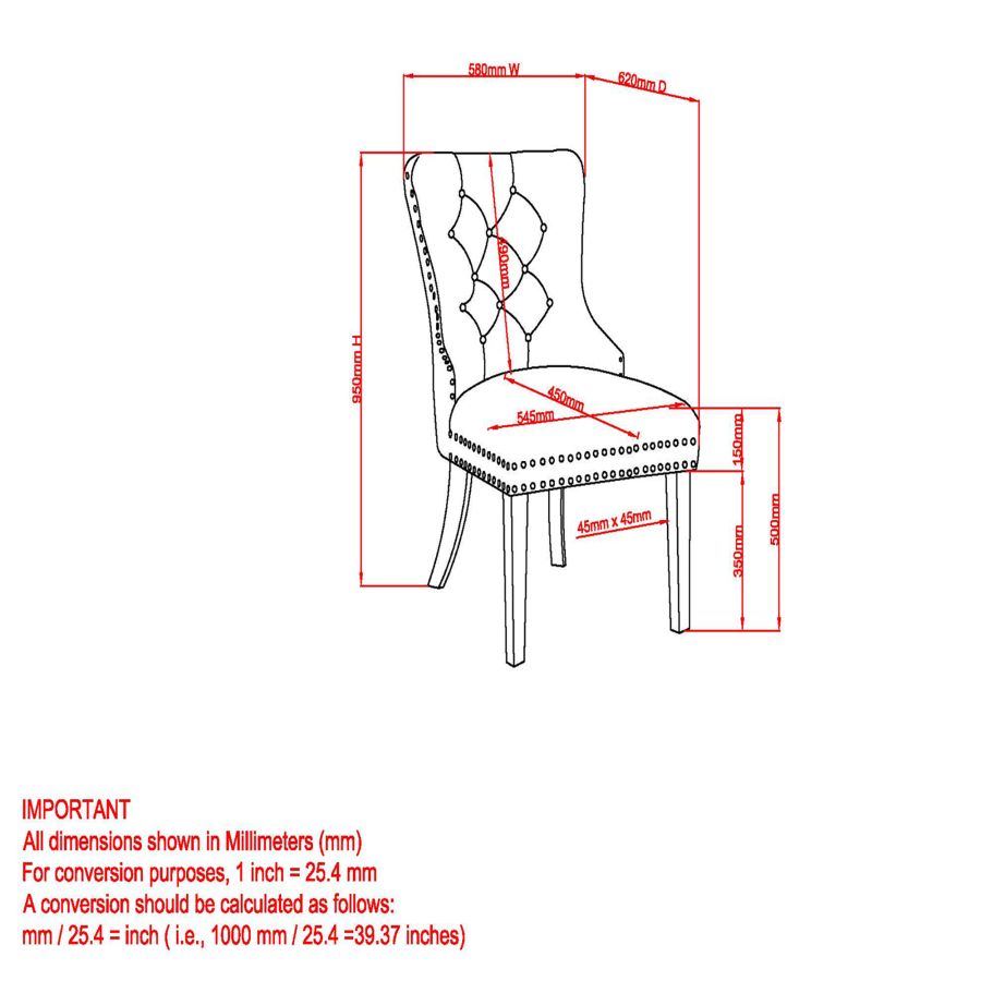 Chaise d'appoint Mizal, ensemble de 2 en noir et or ( Meuble Mtl )