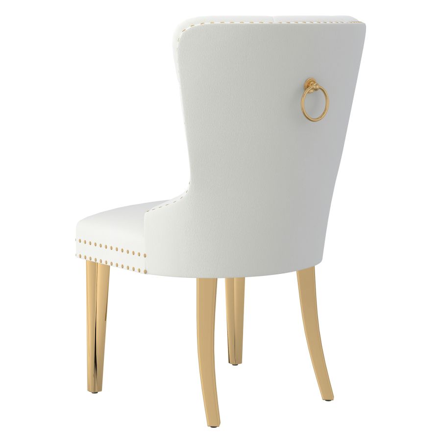 Chaise d'appoint Mizal, ensemble de 2 en ivoire et ou ( Meuble Mtl )
