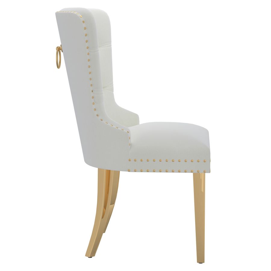 Chaise d'appoint Mizal, ensemble de 2 en ivoire et ou ( Meuble Mtl )