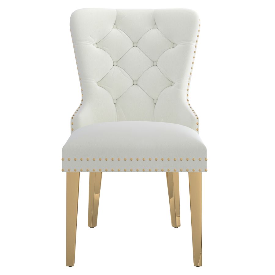 Chaise d'appoint Mizal, ensemble de 2 en ivoire et ou ( Meuble Mtl )