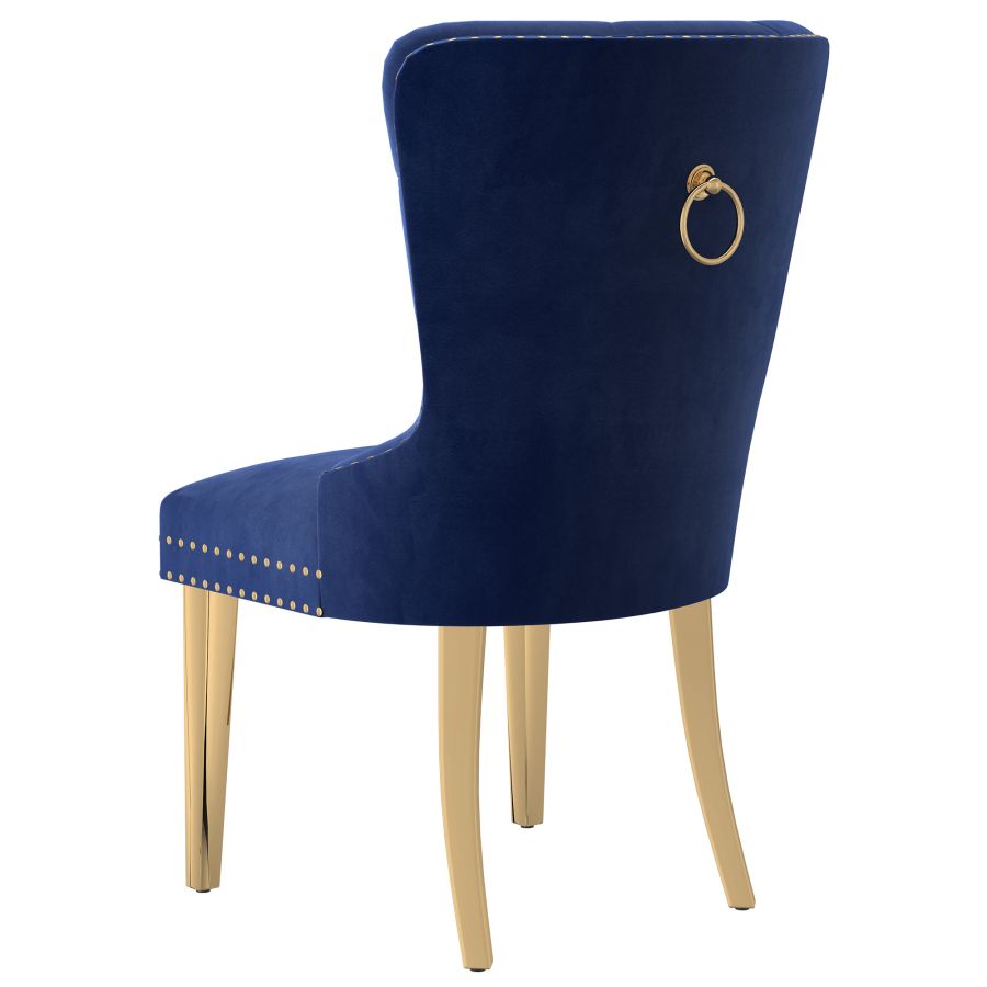 Chaise d'appoint Mizal, ensemble de 2 en bleu marine et ou ( Meuble Mtl )