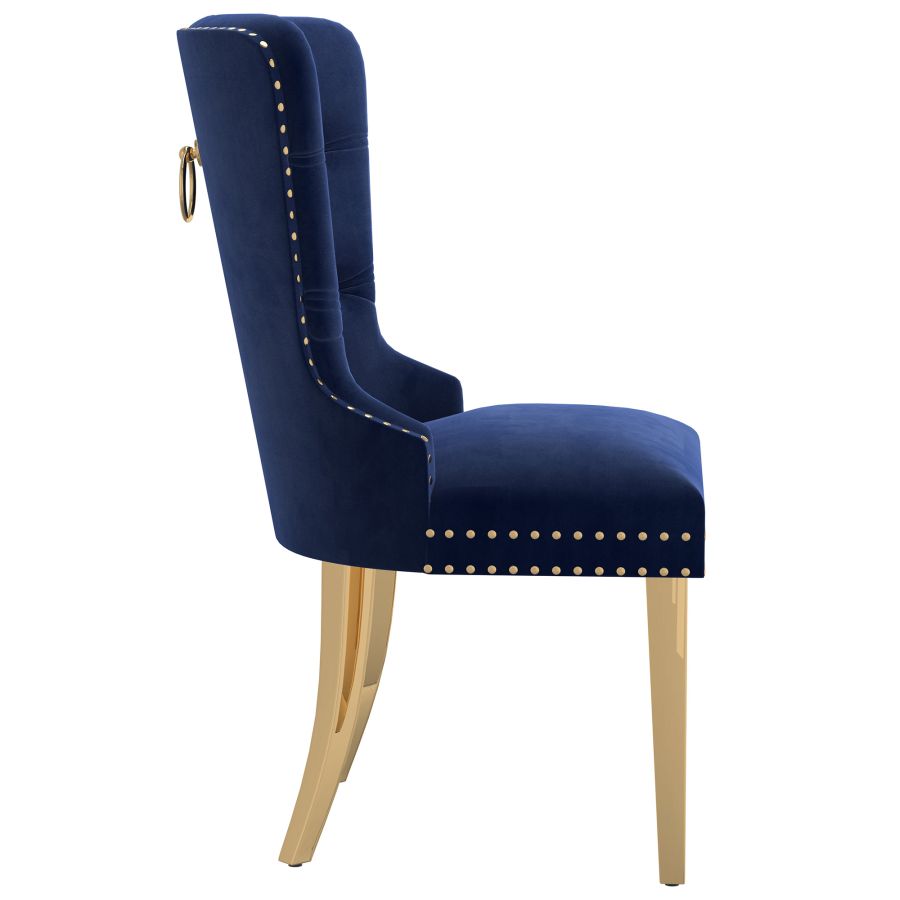 Chaise d'appoint Mizal, ensemble de 2 en bleu marine et ou ( Meuble Mtl )